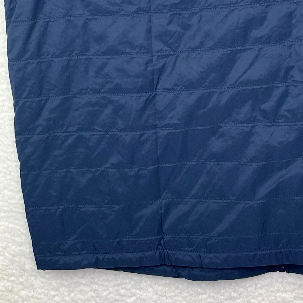 Banana Republic Mens XXL Quilted Puffer Vest Navy Blue Full Zip Mock Neck